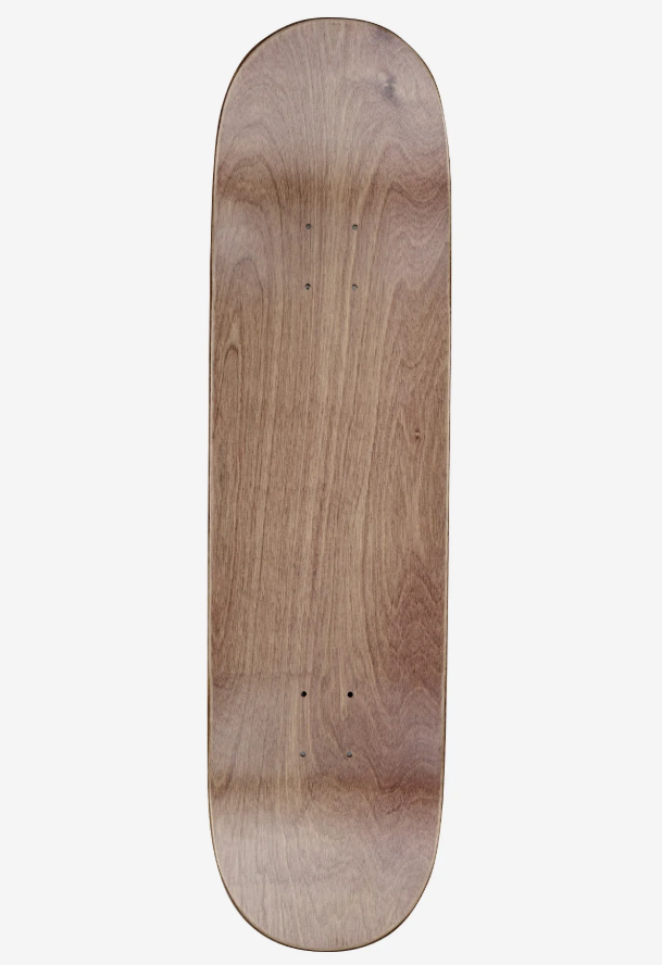 Globe Goodstock 8.5" Skateboard Deck in black camo showing the natural coloured top of the deck