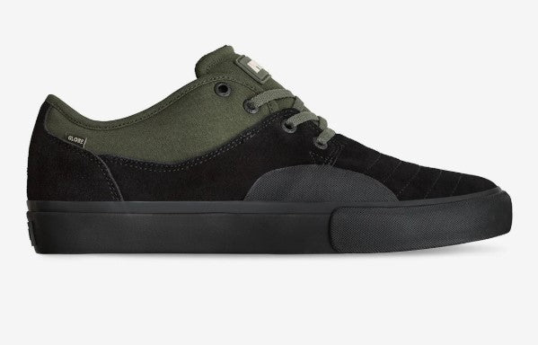 Globe Mahalo Plus Skate Shoes in black and pine colourway from side