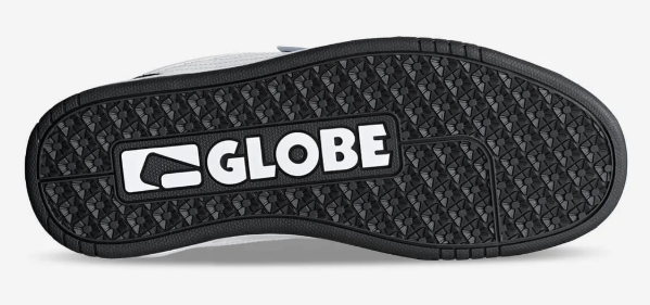 Globe Mojo 2 Skate Shoes in black and white colourway showing sole