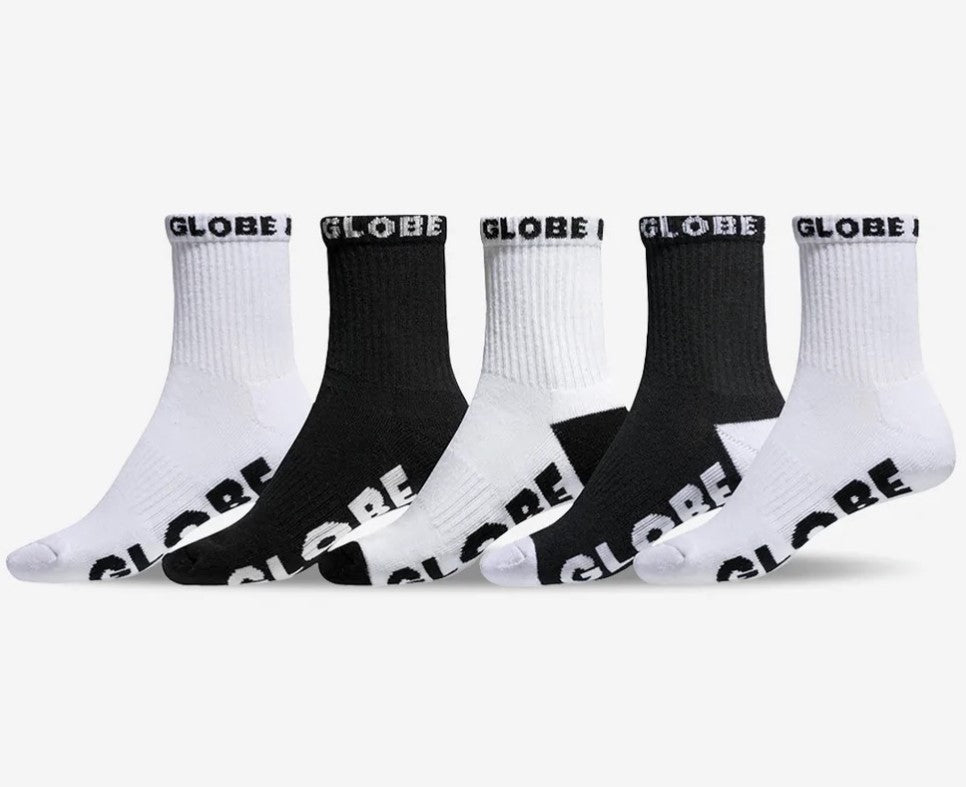 Globe Quarter Socks - 5 Pack