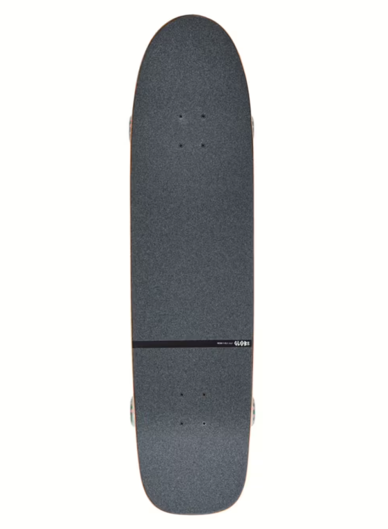 Globe Snake Run 35" Cruiser Skateboard showing the top of the board
