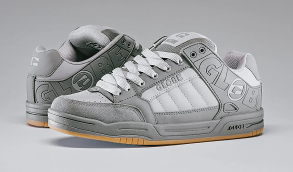 Globe Tilt Skate Shoes in smoke colourway showing a pair