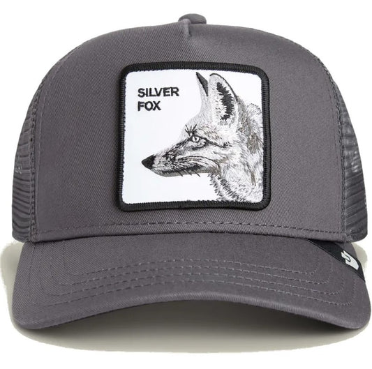 Goorin Bros Silver Foxxx Trucker Cap in oil grey colourway