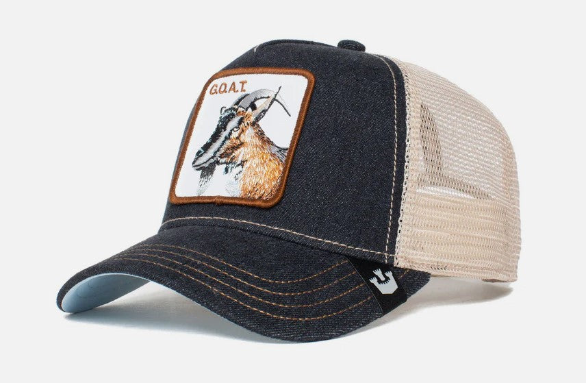 Goorin Bros The GOAT Snapback Trucker Cap in charcoal from side