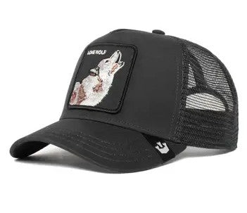 Goorin Bros The Lone Wolf Snapback Trucker Cap in black from side