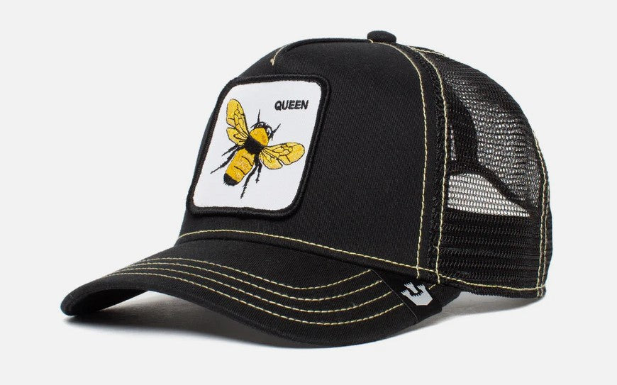 Goorin Bros The Queen Bee Snapback Trucker Cap in black from side