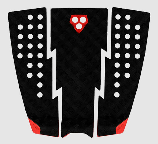 Gorilla Grip Kyuss Bolt Surfboard Tailpad in black with red detailing