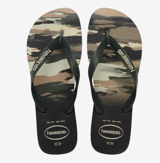 Havaianas Top Camu Jandals 9052
 in black and camo showing a pair from above