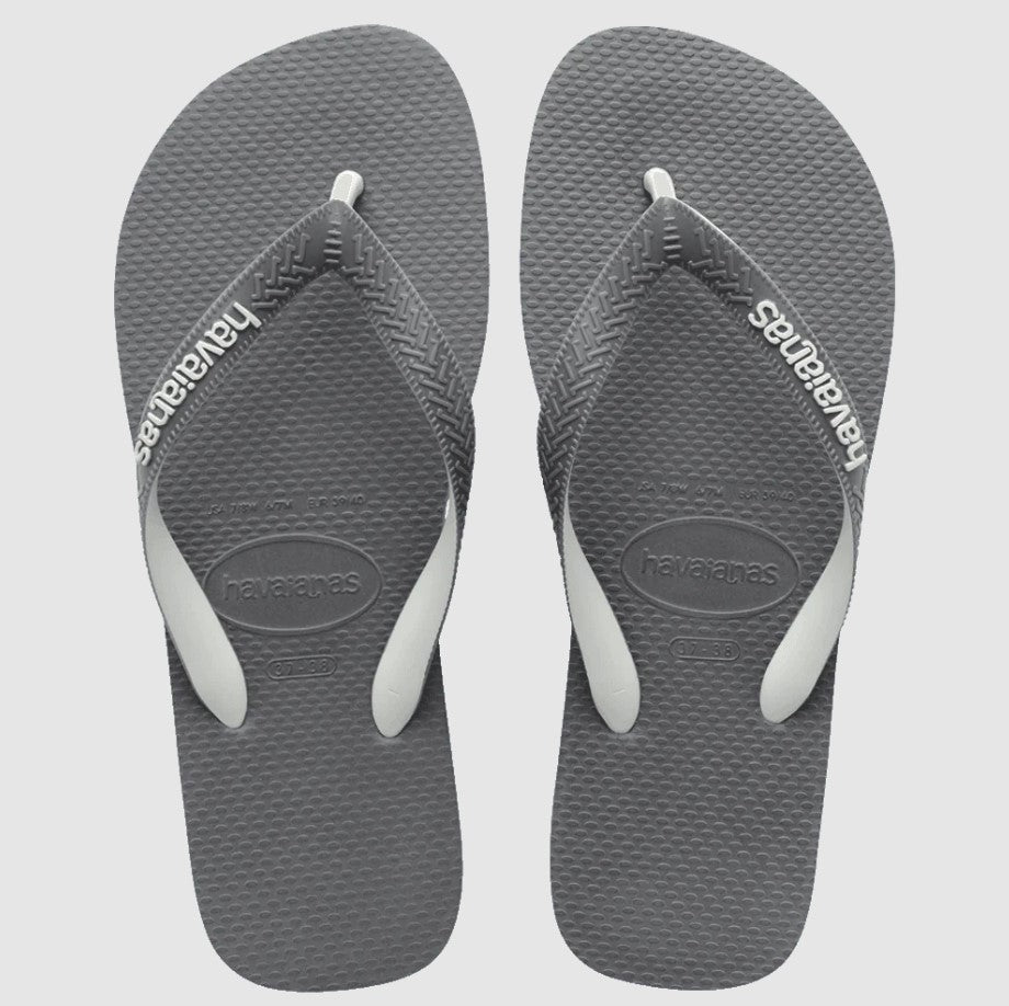 Pair of Havaianas Top Mix Jandals in grey/white colourway