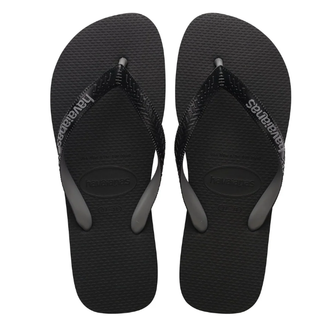 Havaianas Top Mix Jandals Black/Grey showing a pair from above