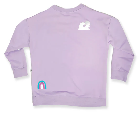 Hello Stranger Girls Mermaid Crew in lavendar from rear