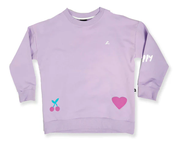 Hello Stranger Girls Mermaid Crew in lavendar from front