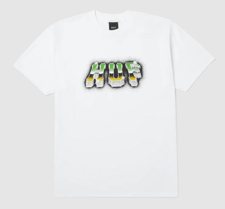 Huf Chrome Grit Tee in white