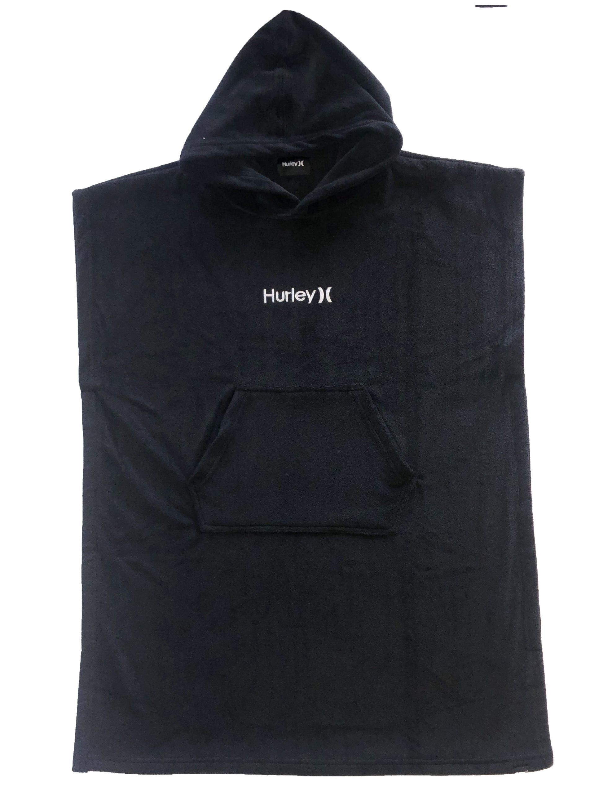 Hurley One And Only Youth Hooded Towel - Sum22 black hooded towel with front pocket 