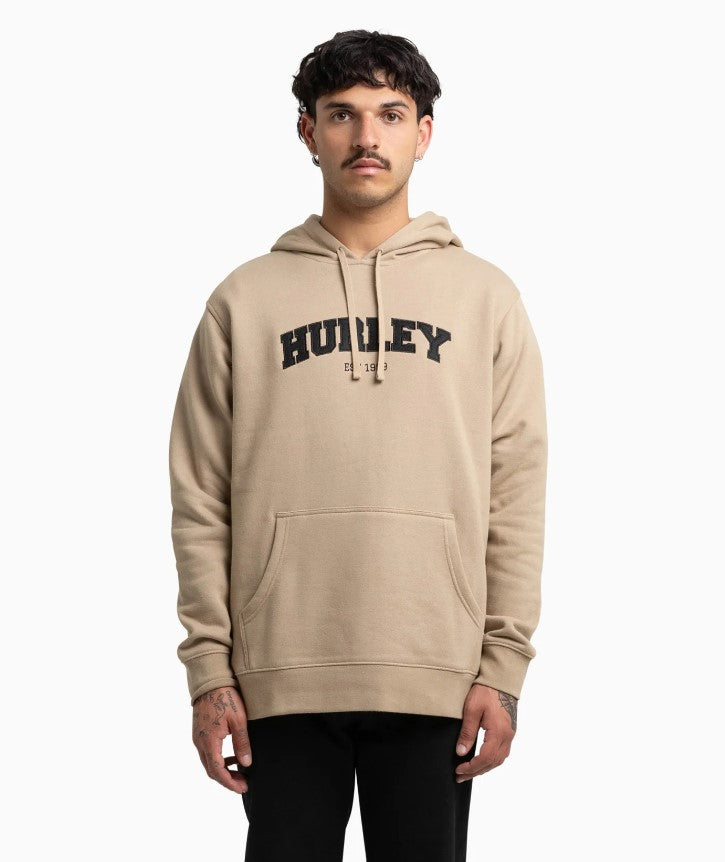 Hurley Honours Pullover Hoodie in trench coat colourway from front on model