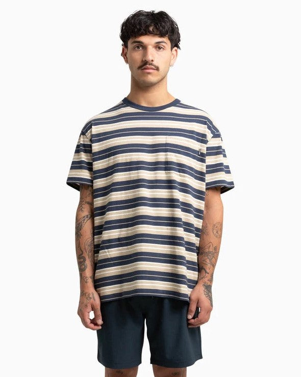 Hurley Organic Flash Tee in mood indigo stripe colourway