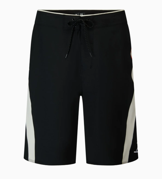 Hurley Phantom Circuit 21" Boardshorts in black with white and red panel details from the front