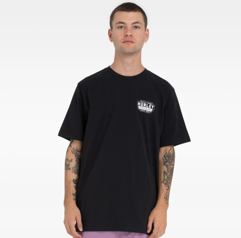 Hurley Station Tee in black from front