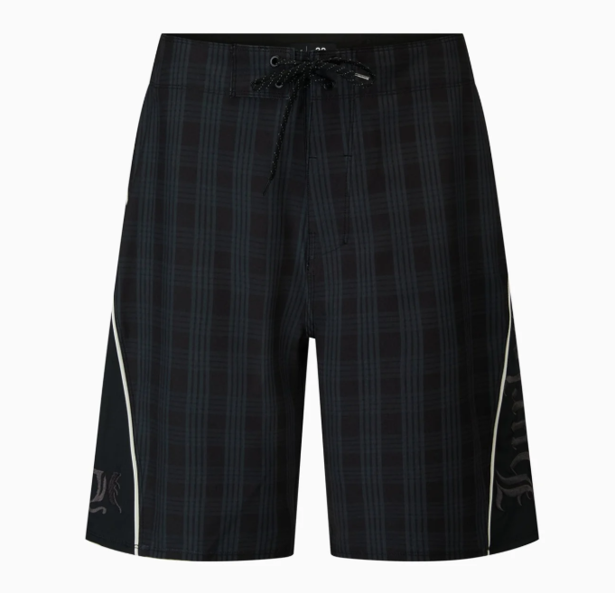 Hurley Phantom Throttle 21" Boardshorts in black with check pattern from the front