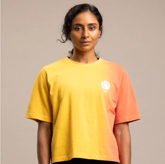 ilabb Sunset Relax Womens Tee in dip dye from front
