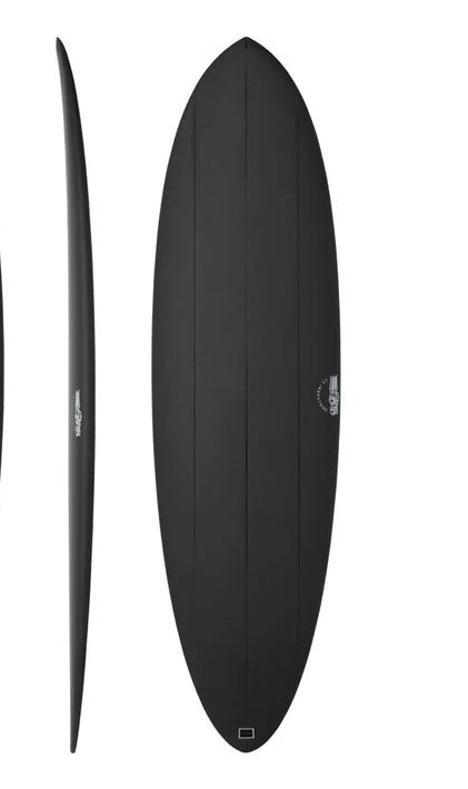 JS Industries 7'0b Big Baron Carbotune Surfboard showing side and deck