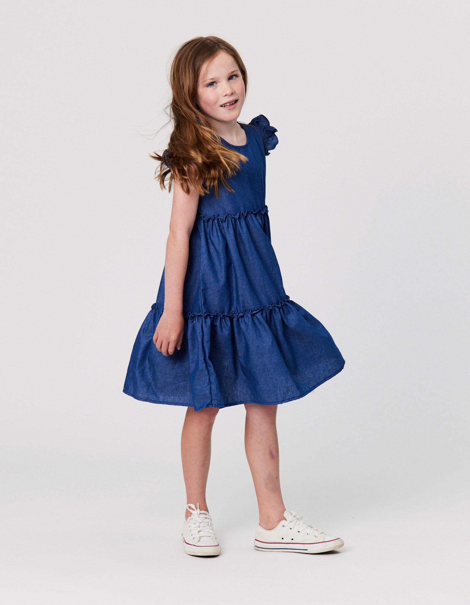 Kissed By Radicool Chambray Jasmine Dress on model