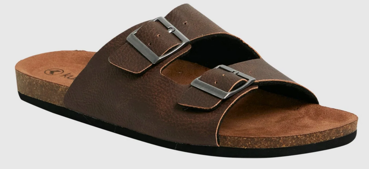 Kustom Women's Duo Slide - Chocolate from front/side angle