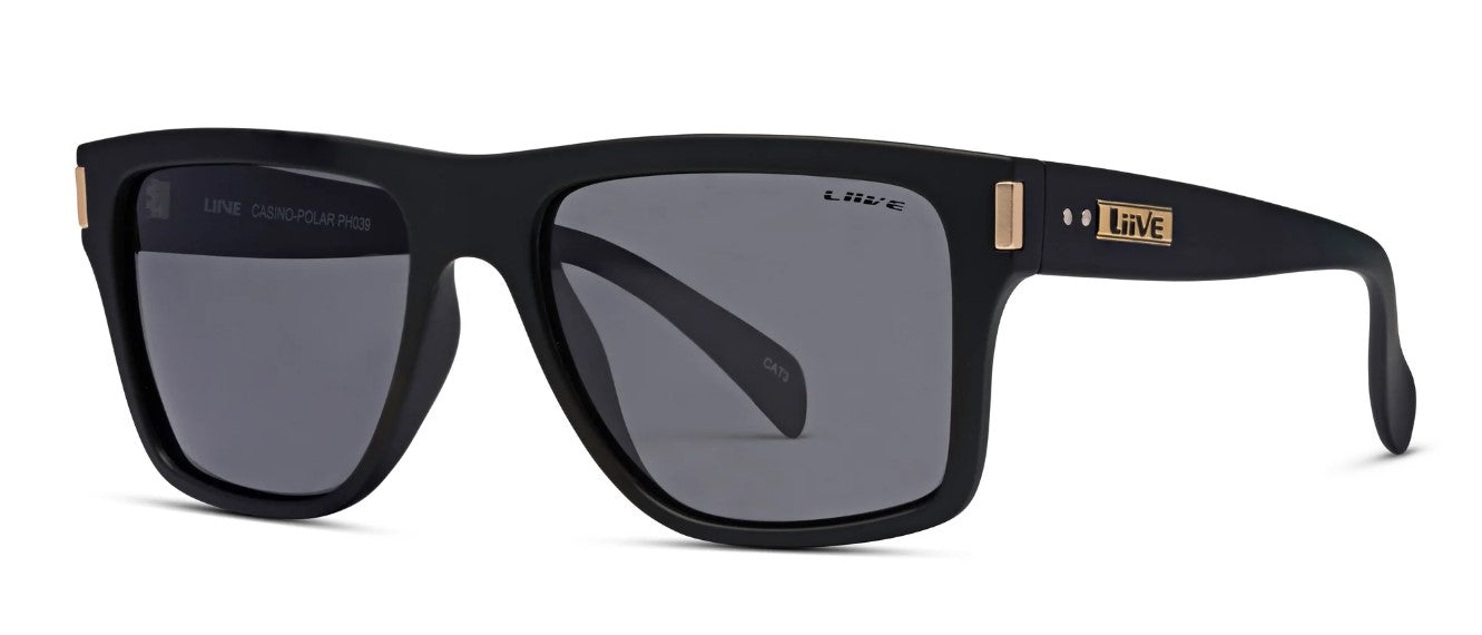 Liive Casino Matt Black Polarised Sunglasses