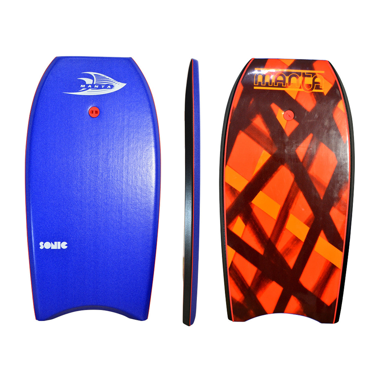 MANTA SONIC 37" EPS BODYBOARD in deep blue with multi-coloured base