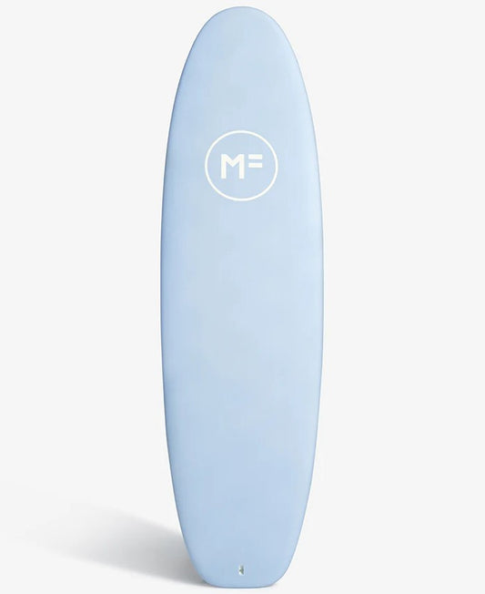 Mick Fanning Beastie 7'6 Epoxy Lam Softboard in sky blue showing front