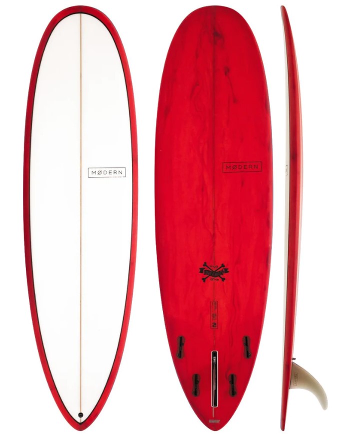 MODERN 7'0 LOVECHILD PU SURFBOARD red resin tint