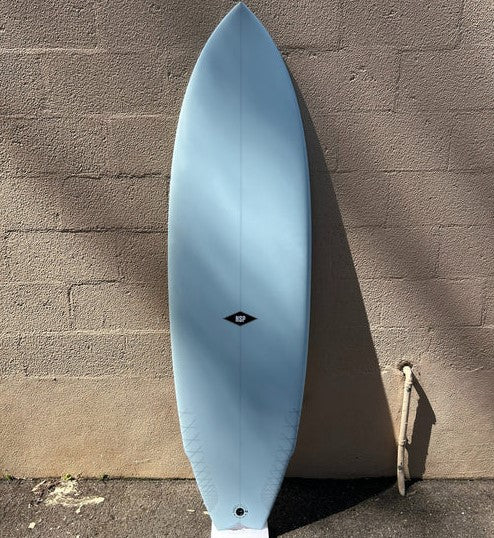 NSP Kingfish 6'8 Protech 2 Epoxy Surfboard in powder blue from deck