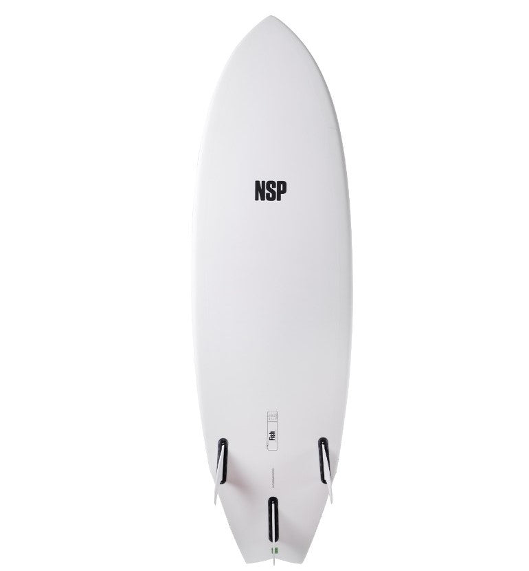 NSP 6'4 Protech Epoxy Fish Surfboard white tint bottom