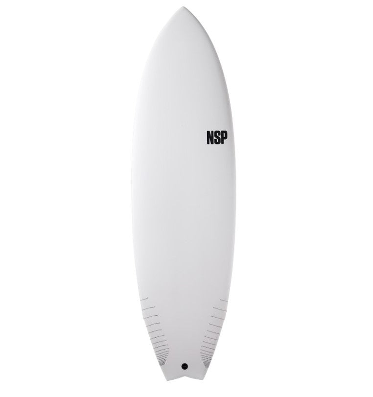 NSP 6'4 Protech Epoxy Fish Surfboard white tint