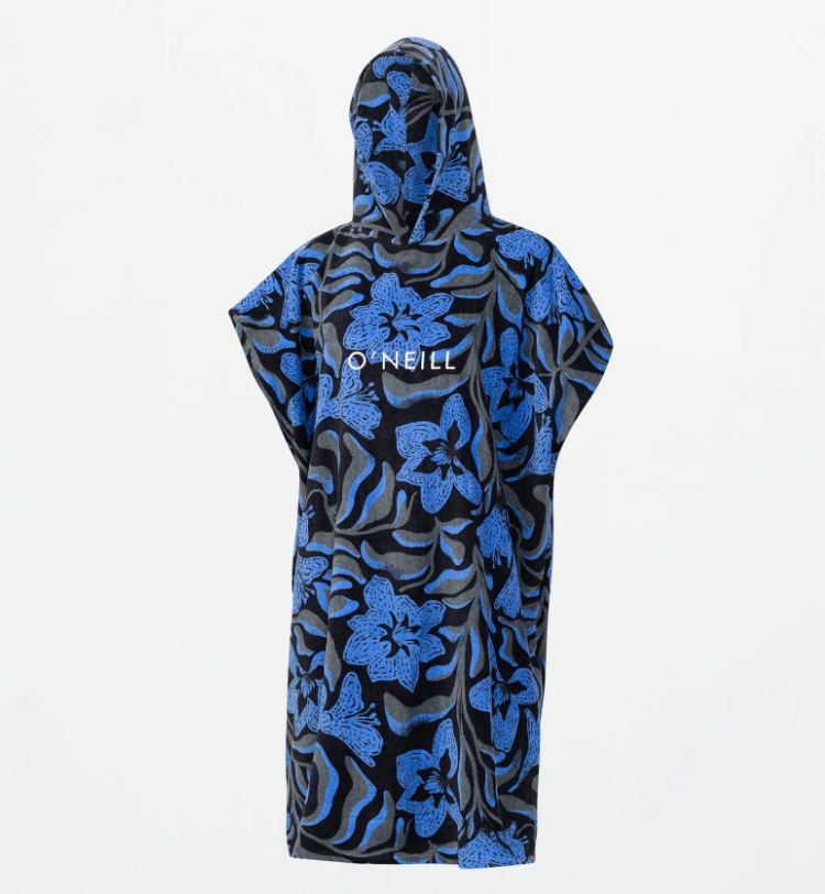 O'Neill Bahia Women's Hooded Towel
  in seawater floral colourway from the front