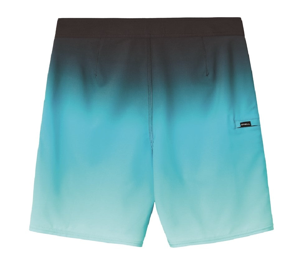 O'Neill Boys Hyperfreak Heat Fade 16" Boardshorts in peacock blue from back