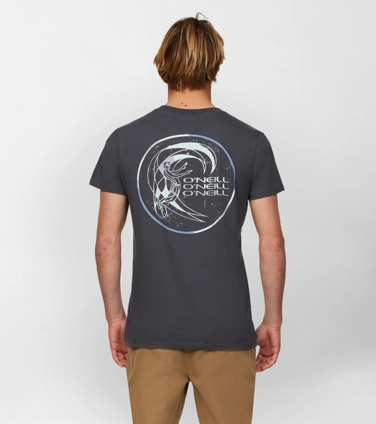 O'Neill Core Tee  in dark charcoal from rear