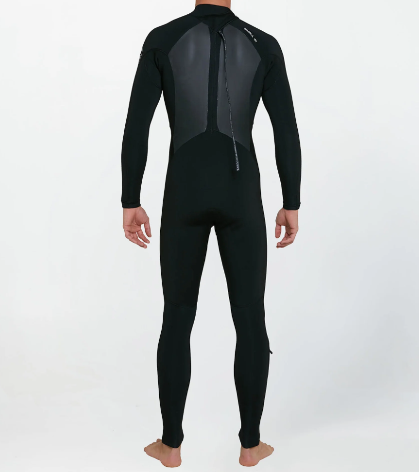 O'Neill Defender 3/2mm Back Zip Wetsuit in black from the back