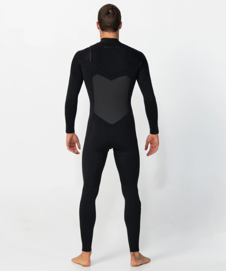 O'Neill Defender 3/2mm Chest Zip Wetsuit  in black from the back