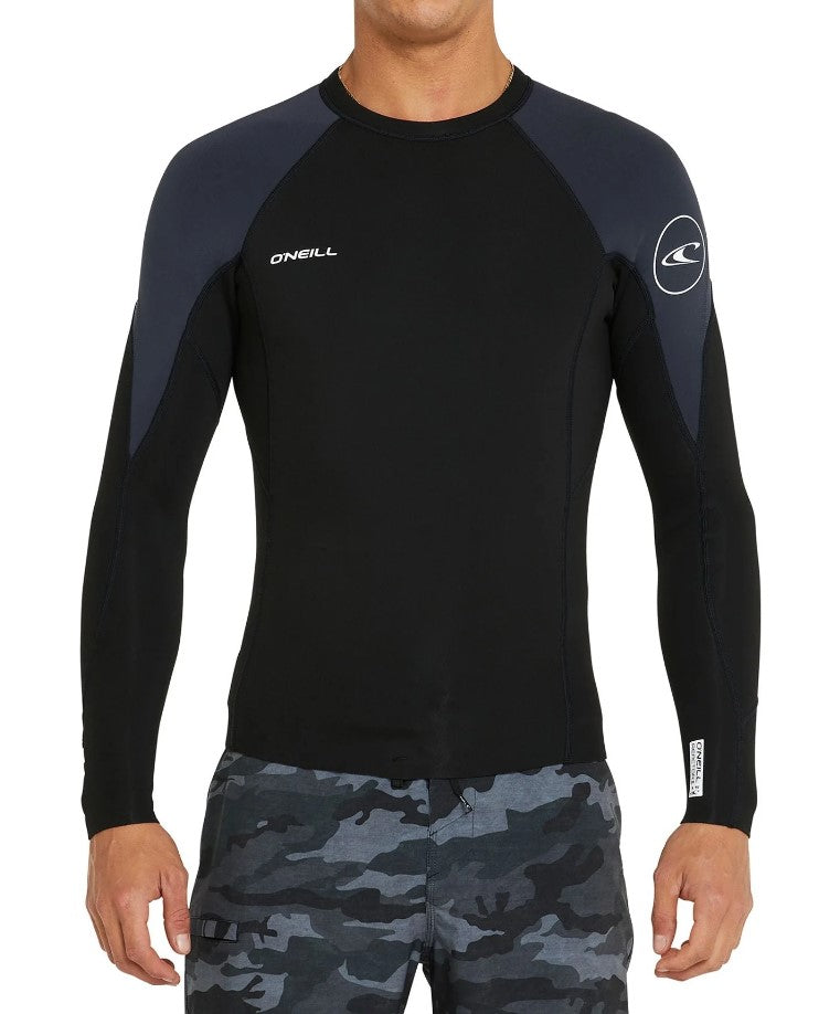 O'Neill Reactor II 1.5mm Long Sleeve Wetsuit Vest with black bod and gunmetal coloured arms