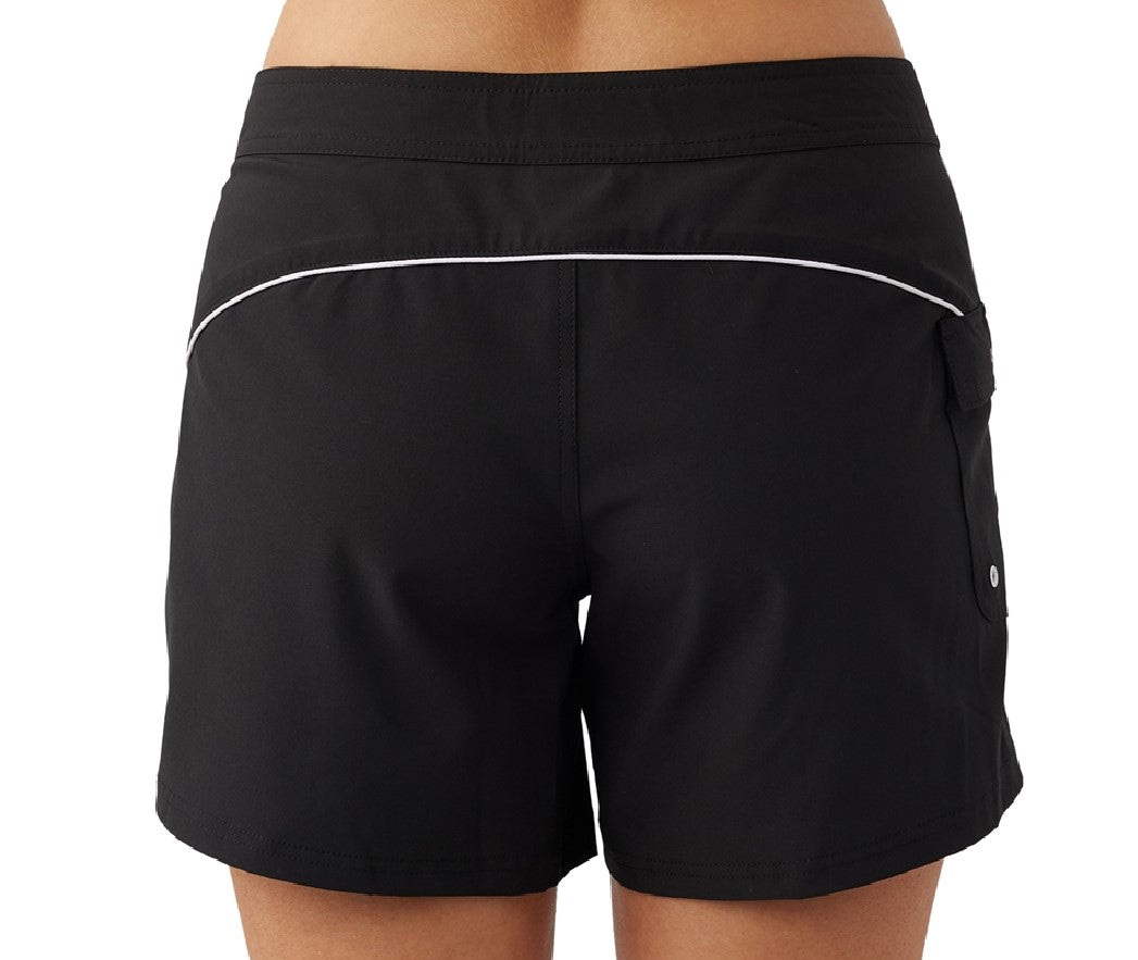 O'Neill Saltwater Solids 5" Stretch Boardshorts in black from rear