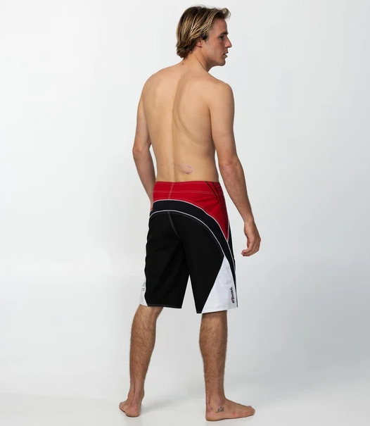 O'Neill Superfreak Re-Issue Y2K 22" Boardshorts in black, white and red from the back
