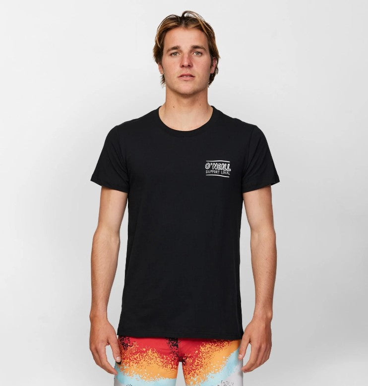 O'Neill Support Local T-Shirt in black from front