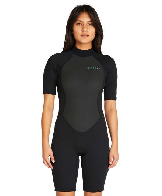 O'Neill Womens Factor 2mm Spring Wetsuit on model in black