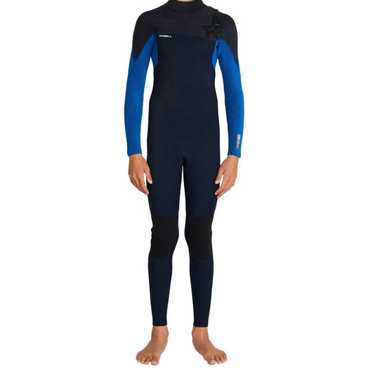 O'Neill Youth 4/3mm Hyperfreak Wetsuit  in abyss, black and ultramarine colours