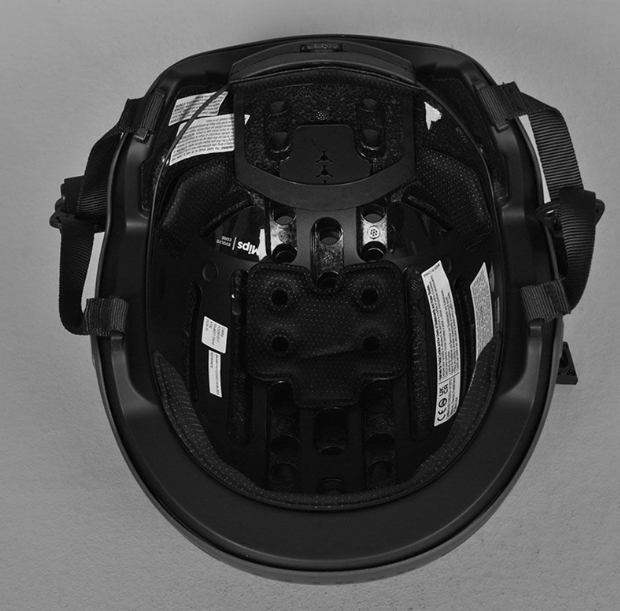 Oakley ST1 Skate Helmet in matte black from inside view