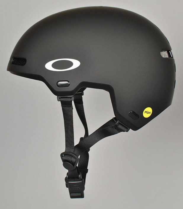 Oakley ST1 Skate Helmet in matte black from side view