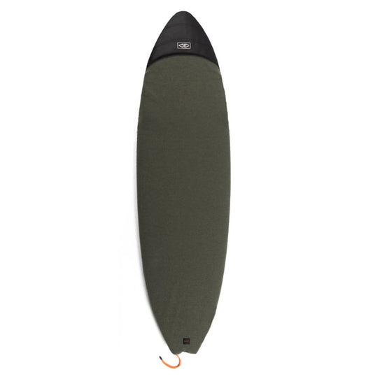 Ocean and Earth Cor-X 6'6 Fish Stretch Cover in khaki with black nose on white background