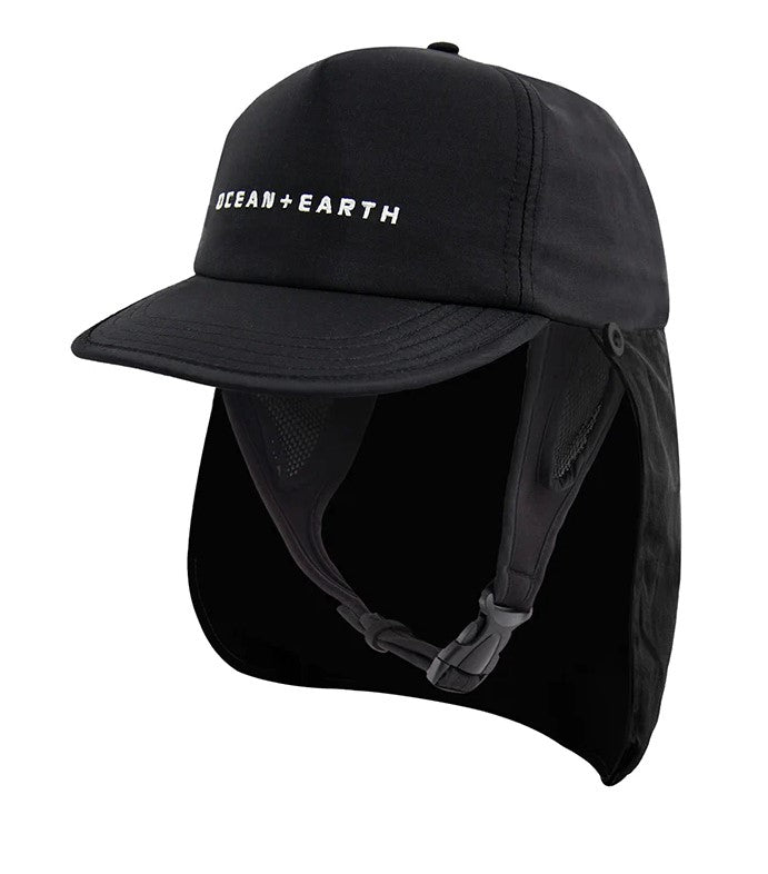 O & E Bingin Strap Back Surf Cap in black