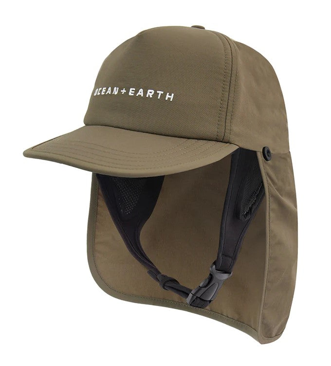 O & E Bingin Strap Back Surf Cap in olive